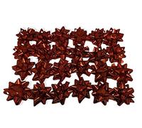 24 Coccarde da Regalo grandi, colore rosso metallico per regali di Natale, Fiocchetti per Pacchetti Regalo Autoadesivi, Stelle Decorative per Natale e Compleanni, Diametro circa 8cm con adesivo 3.5cm