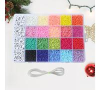24 Color Perline Piccole Tonde Braccialetti Sciolte Perle Fatte Mano