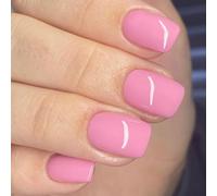 24 Colore Solido Falso Chiodi Semplici Copertine Complete Lucide Artificiali Attaccano A Pressa Quadrata Corta Accesa