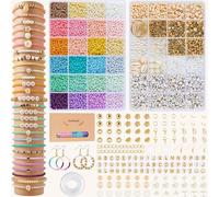 24 Colors Perline Per Braccialetti, 3 mm Beads Bracelets, Kit Per Fare Braccialetti Kit Bracelets Balls DIY for Children and Adults at Christmas, etc.