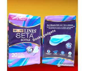 24 Conf. (480 Assorbenti) Lines Seta Sottile con Ali Ripiegato Ipoallergenico
