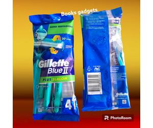24 Conf. (96 Lamette) Gillette Blue II Plus Slalom Rasoio Lametta Bilama 30°Rot.