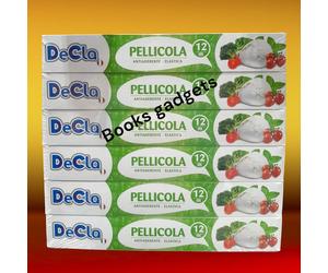 24 Confezioni DeCla Pellicola Trasparente per Alimenti Antiaderente Elastica 12M
