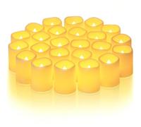 24 Confezioni di Candele Votiva Senza Fiamma Sfarfallanti, Candele Finte Elettriche da oltre 200 Ore, Candeline LED a Batteria per Decorazione Matrimonio, Esterno, Tavola, Ognissanti, Natale, San Vale