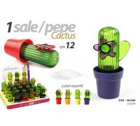 24 CONTENITORI BARATTOLO PORTA SPEZIE SALE AROMI PEPE NERO CACTUS COLOR ASS 12CM