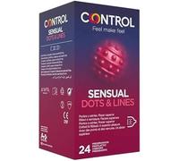 24 Control Sensual Dots & Lines Preservativi Stimolanti rilievi pacco anonimo