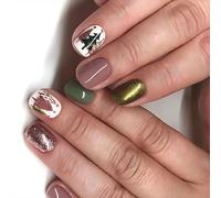 24 Copertini Completi Natale Attacco Unghie Premere Corto Falso Artificiale Con Albero Natale