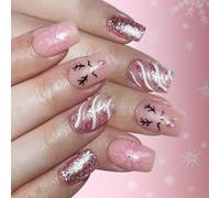 24 coperture invernali per zoccoli in polietilene a tema cervo rosa strisce facili da applicare accessori per feste di vacanza multi-misure set zoccoli celebrativi persistenti