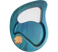 24 Corde Lira Arpa Legno Massello Mogano Miglior Regalo per Gli Amanti della Musica Principianti Bambini Adulto con Chiave di Accordatura Plettro Corda di Ricambio E Tutorial di Musica, Blue