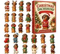 24-Day Acrylic Cute Dachshund Festive - 2D Christmas Countdown Calendar