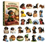 24-Day Acrylic Cute Dachshund Festive - 2D Christmas Countdown Calendar