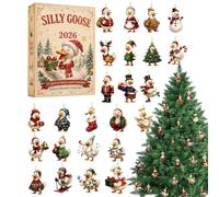 24 Day Christmas Countdown - Acrylic Goose Ornament Calendar | 2D Goose Holiday Decoration For Door, Window, Tree, Wall Or Mantel, Festive Countdown Display For Animal Lovers And Christmas