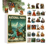 24 Day Christmas Countdown Calendar, National Parks Advent Ornaments