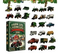 24-Day Countdown Calendar - 2D Acrylic Farm Life Vehicles Advent | Christmas Calendar Advent 2D Acrylic Farm Life Vehicles Decorations 24 Day Countdown Calendar Windowsill Mantel Party Decor