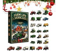 24 Day Countdown Christmas Farm Life Vehicles Decor | Christmas Calendar Advent Features 2D Acrylic Farm Life Vehicles Decorations Unveiling Daily Surprises 24 Day Countdown