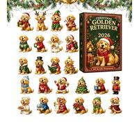 24-Day Cute Dog Christmas Countdown Calendar, 2D Acrylic Ornaments | For Windowss, Doors, Trees, Car Rearview Mirrors, Keychains and Backpacks