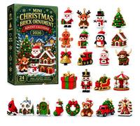 24-day Mini Christmas Brick Ornament Advent Calendar (#A) | 24 Mini Ornamenti Mattoncino Con Anello di Sospensione,Graziosa Countdown Ornamenti Natale
