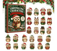 24 Day Owl Christmas Countdown Calendar | Owl Advent Calendars 2026 | 2D Owl Funny Advent Room Decor For Kids Boys Girls Home Living Room Bedroom Office School Party Holiday
