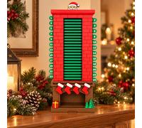 24-Day Santa Chimney Christmas Countdown Calendar - Interactive Reusable Holiday Decor, 3D Printed Santa Chimney Advent Calendar, Holiday Keepsake, for Holiday Home Decor & Gift (A)