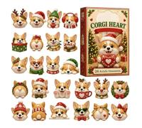 24 Days 2D Acrylic Cute Dog Ornaments Christmas Calendar Advent