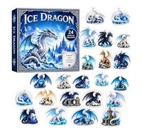 24 Days Christmas Animal Countdown for Table Cabinet | Christmas Dragon Countdown Calendar 2D Acrylic Collectible Dragon Decor
