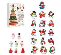 24 Days Christmas Countdown 2D Christmas Snowman Home Ornaments 2024 Holiday Advent Calendar Tree Ornaments 2D Snowman Tree Tree Set (24 pezzi)
