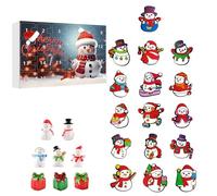 24 Days Christmas Countdown 2D Christmas Snowman Home Ornaments 2024 Holiday Advent Calendar Tree Ornaments 2D Snowman Tree Tree Set (24 pezzi)