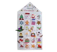 24 Days Countdown Fabric Calendar, Reusable Christmas Countdown Calendar, Fabric Christmas Countdown Calendar, Christmas Advent Calendar with Pockets 38,19 x 19,69 pollici for Home