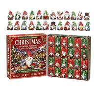 24 Days Gnome Ornaments, Rhinestone Art Kit Christmas Countdown Calendar