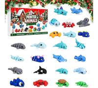 24 Days Mini 3D Printed Animal Advent - Christmas Countdown Calendar 2026 | 24 Days Mini 3D Printed Animal Advent - Christmas Countdown Calendar 2026 Sea Figurine Set For Kids & Collectors