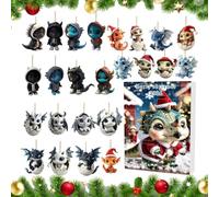 24 Days of Christmas Countdown Calendar Collectible 2D Cute Dragon Acrylic