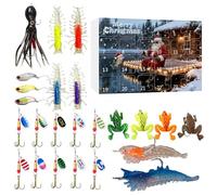 24 Days of Fishing Joy Advent - Countdown Christmas Calendar | Fishing Lure Tackle Advent - for Dad Boyfriend Teens Men Fishermen Rivers Lakes Streams Trout Bass Freshwater Saltwater