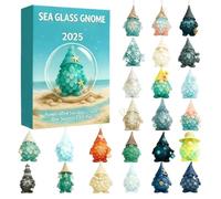 24 Days Sea Glass Gnome Christmas Calendar Advent 2025 | Christmas Calendar | 2D Acrylic Decorations For Learning Development Family Fun Activity Teens Girls Boys Kids