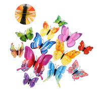 24 decorazioni da parete 3D a forma di farfalla, molla con spille di sicurezza, da appendere per casa, compleanno, tè, feste in giardino (6,9-12,9 cm) (misto)