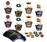 24 decorazioni per cupcake Diwali, decorazioni per Diwali, decorazioni per cupcake indiani, Happy Diwali topper per cupcake per Diwalis indù India, decorazioni per feste