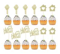 24 decorazioni per cupcake Sweet Home Gold Glitter Key New Home Cupcake Picks Decorazioni per feste di inaugurazione della casa decorazione per feste di inaugurazione della casa decorazione per feste