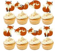 24 decorazioni per muffin a forma di volpe, decorazione per torta di compleanno, volpe