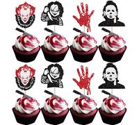 24 decorazioni per torte con scritta "Have a Killer", decorazioni per cupcake, Halloween, horror, Halloween, per compleanno, baby shower, feste