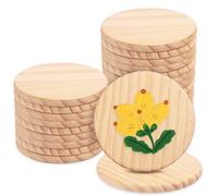 24 dischi in legno per fai da te, 10 cm, rotondi, sottobicchieri in legno, per dipingere, fai da te, decorazioni per matrimoni