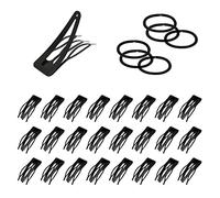 24 fermagli per capelli a scatto in metallo, 6 fermagli per capelli neri, fermagli per capelli a doppia presa, accessori per capelli da donna, strumenti per intrecciare e acconciare.