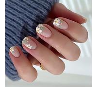 24 Fiori Adorabili Chiodi Falsi Chiodi Artificiali Dolci Coperture Complete Lucide Attaccano Unghie Quadrate Corte Unghie