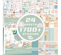 24 fogli 1700 adesivi Bullet Journal - Planner adesivi per calendario, diario, scrapbooking fai da te - Happy Planner, agenda mensile, accessori organizer
