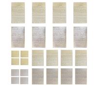 24 fogli adesivi a forma di lettera piccola in resina, autoadesivi in oro e argento, piccoli adesivi glitterati, adatti per nail art, biglietti di auguri