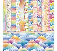 24 Fogli Carta per Scrapbooking Motivo in Colorato Carta per Origami Acquerello 12 Disegni Carta con Motivi 6" X 6" Decoupage Decorativa per Festival Forniture Fai da te Fabbricazione Album Biglietti