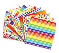 24 Fogli Carta Scrapbooking Arcobaleno 30x30cm, Carta Decorativa per Scrapbooking, Fai da Te, Biglietti, Inviti, Buste, Origami, Diario, Carte Decorative, Fondali Creativi