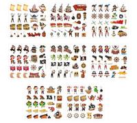 24 Fogli di Adesivi Pirata per Bambini,8 Stili di Adesivi Pirata Bambini,Adesivis Piratas,per Feste di Compleanno per Bambinis, Artigianato, Regali