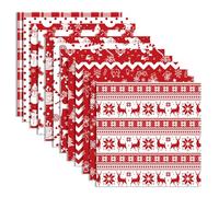 24 Fogli di Carta per Scrapbooking Natalizio 12x12 Carta per Scrapbooking con Motivo a Tema Natalizio Rosso per Album Fai da Te, diari, creazione di Biglietti, con Motivo in Tessuto Natalizi