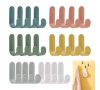 24 ganci adesivi colorati da parete - ideali come porta asciugamani, ganci appendiabiti e organizer per bagno, cucina, ufficio e cameretta dei bambini, senza forare, motivo autoadesivo