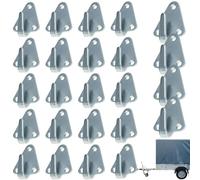 24 ganci per teloni a tre fori, ganci di bloccaggio in ghisa zincata, ganci di fissaggio, robusti ganci a tre fori, ideali per reti di rimorchi, teloni, sicurezza del carico