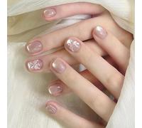 24 Gatti Eye Falsi Chiodi Lucidi Chiodi Artificiali Eleganti Coperte Complete Attaccano Alla Pressa Farfalla Accesa